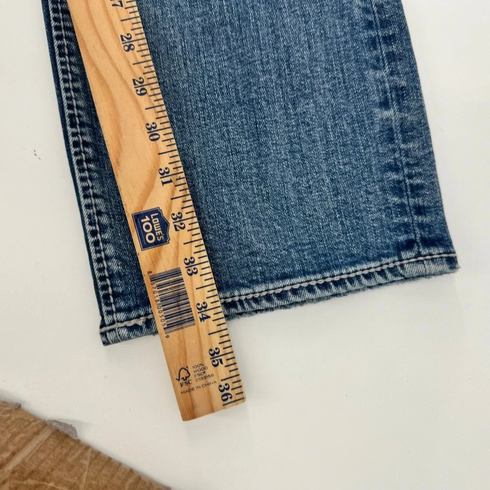 BKE Jake Straight Jeans Mens 33x34 Blue‎ Distressed Ripped Denim Stretch Pants